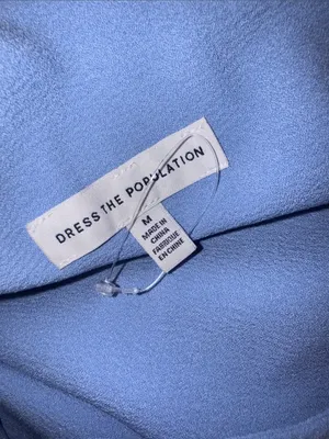 NWOT Dress The Population TIFFANY One Shoulder MIDI Dress Sky blue sz M thumbnail 5