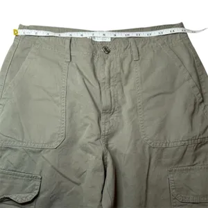 Zara Olive Green Cargo Pants Utility‎ Workwear Straight Leg Cotton Pockets Sz 8 thumbnail 6