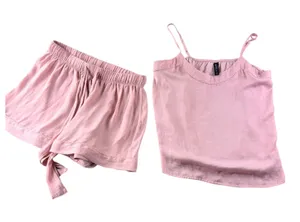 Ambrielle Pajama Set Women M Pink Satin Cami Short Sleepwear Balletcore Coquette thumbnail 1