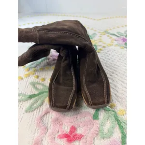 Made in Italy vtgBrown Suede leatherMid Calf Boots Side Zip Lug Sole‎ Size 39 thumbnail 9