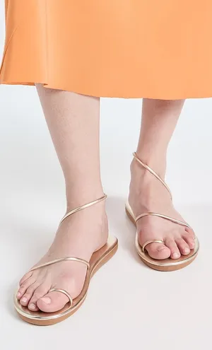 Ancient Greek Sandals Kansiz Metallic Toe-Loop Sandals 37 Platinum thumbnail 1