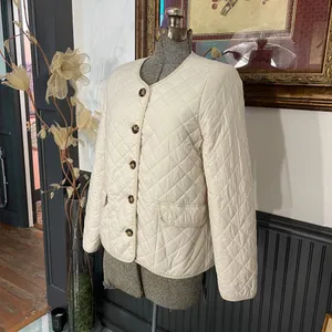 J.Crew Signature Puffer Lady Jacket Dusty Ivory Quilted PrimaLoft Sz 6 🧡🎀 thumbnail 6