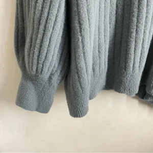Aerie Buttercream Ribbed Oversized Sweater Green XL Soft Crewneck Pullover thumbnail 8