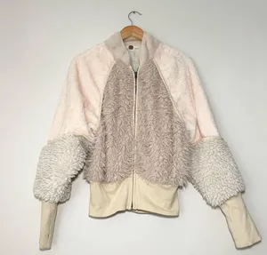 Free People One Aurora Faux Fur Bomber Jacket thumbnail 1