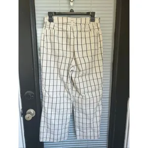 Madewell Slim Emmit Wide Leg Crap Pants Beige Black Striped 28 thumbnail 12