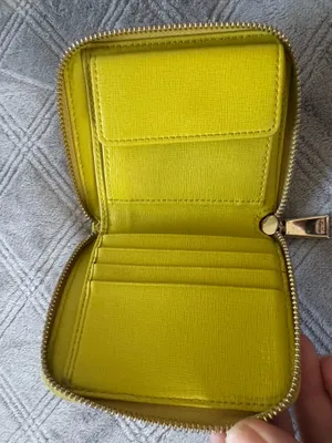 Furla fold Yellow round zip wallet thumbnail 5