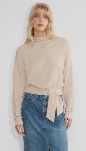 Wilfred Lorin Sweater by Aritzia beige sz L funnel neck thumbnail 1