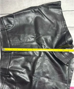 NEW FATE Biker Black FAUX LEATHER Shorts Size MEDIUM thumbnail 9