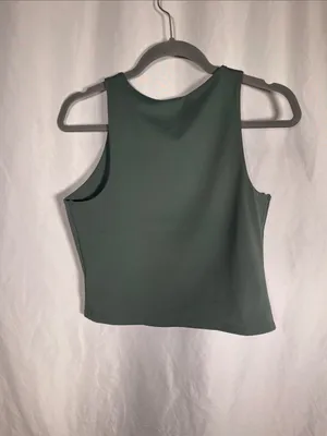 Express Womens Body Contour Green High Neck Tank Top Blouse Large New Tags thumbnail 5