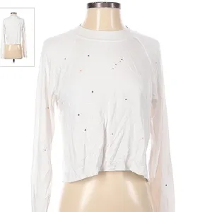 $74 Splits59 X Bandier collection white paint splatter sweatshirt XS thumbnail 2