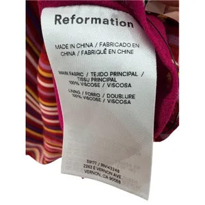 Reformation Bibi Dress Rio Stripe Multi Striped Halter Backless Keyhole Sz 6 NEW thumbnail 8