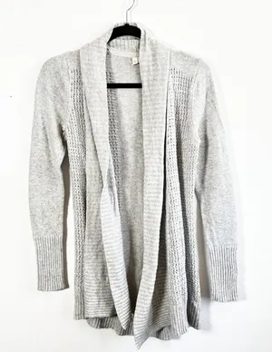 Anthropologie Moth Cardigan Sz Small‎ Grey Knitted Open Front thumbnail 1