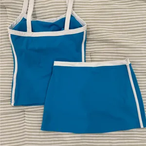Fancy Blue Tennis Skirt - Women's Athletic Skort thumbnail 2