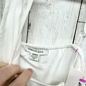 New American Eagle Dress Women Size Medium White Halter Mini Slip Side Ruching‎ thumbnail 3