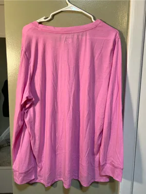 Joe Boxer Women’s Plus Size 2X Pajama Top Light Pink Long Sleeve Important Stuff thumbnail 6