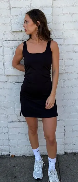 Old Navy black mini tennis dress sz M #sporty #athletic thumbnail 1