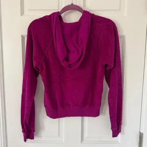 vintage y2k women's Hard Tail fuchsia terry cloth zip up hoodie size medium thumbnail 3