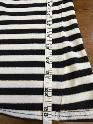 Alice Temperley for Target Striped Long Sleeve Top Black White Scoop Neck M thumbnail 3