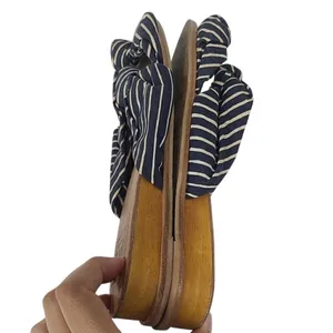 DV8 Dolce Vita Navy White Striped Knot Slide Wedge Sandals Size 9 thumbnail 5