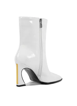 Women's Snakeskin Print Ankle Boots, High Heel Pointed Toe Block Heel Side Zipper Dressy Boots, Eel Pattern Faux Leather Boot for Offic thumbnail 5