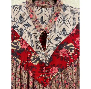 Free People Wildflower Bohemian Fields Long Sleeve Multicolor Tunic thumbnail 6