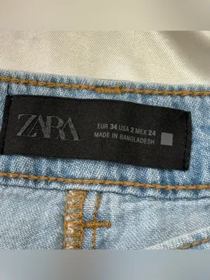 Zara Z1975 High Waisted Wide Leg Jeans With Darts 2 Blue Boho Baggy Minimal Chic thumbnail 11