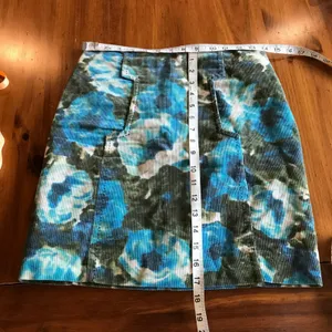 Anthropologie Postmark‎ Calabria Watercolor Floral Corduroy Skirt Size 00 thumbnail 5