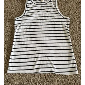 No Boundaries Women's Black White Stripped Ribbed Tank‎ Top Size Large thumbnail 4