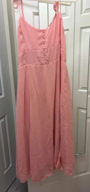 Abercrombie & Fitch Pink Maxi Dress - Size L thumbnail 1