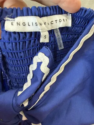 English Factory royal blue mini dress white ricrac trim small thumbnail 4