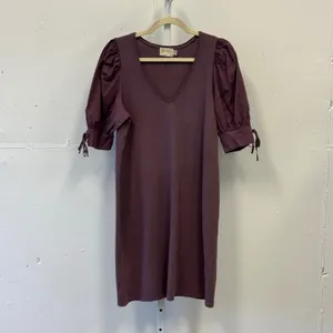 Nation LTD Mirrim Pima Cotton Puff Sleeve Mini T-shirt Dress Purple Size Medium‎ thumbnail 2