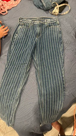 American Eagle striped jeans  thumbnail 1