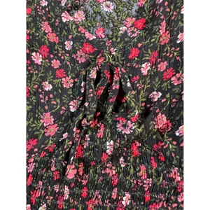 AEROPOSTALE Floral Crop Top Women XL Black Pink Smocked V-Neck Puff‎ Sleeve NWT thumbnail 15