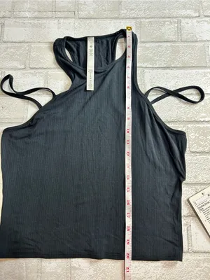 lululemon athletica Double Strapped Yoga Tank - Ribbed Black Size 8 thumbnail 7