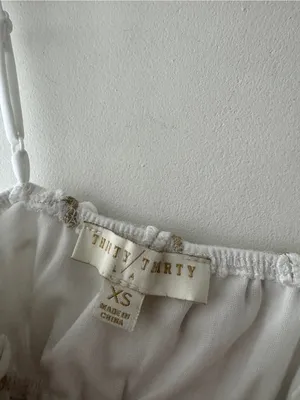 Thirty Thirty White and‎ Gold Romantic Floral Cami Top thumbnail 5