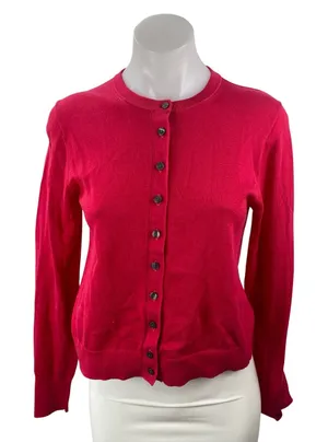 Madewell Women's Pink Crew Neck Long Sleeve Button Down Cardigan Sweater Top XS thumbnail 1
