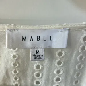 Mable White Eyelet Ruffle Mini Dress White Size Medium Boho Western Bachelorette thumbnail 5