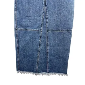 Lauren Jeans Co Ralph Lauren Denim Midi Skirt 10 Blue Frayed Hem Y2K Western thumbnail 4