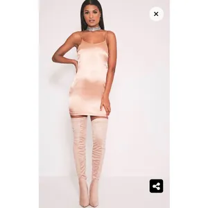 Nude Tie Back Silky Slip Dress thumbnail 5