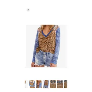 We The Free People Friday Night Long Sleeve Top Size S Animal Print thumbnail 5