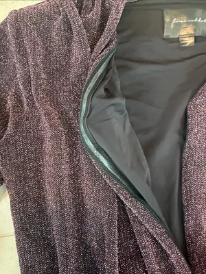 Line & Dot Sparkle Deep-V Maxi Dress in Plum thumbnail 3