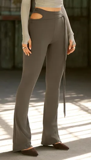 Joah Brown Mini Flare Leggings thumbnail 1