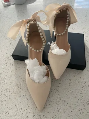 Azazie Satin Shoes Size 8 1/2 thumbnail 1