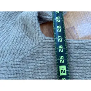 Dress Forum Los Angeles Tan Brown Ribbed Mock Neck Oversized Knit Sweater Large thumbnail 5