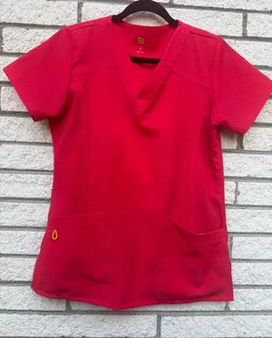 Wonderwink Women's hot pink V-Neck Scrub Top thumbnail 1