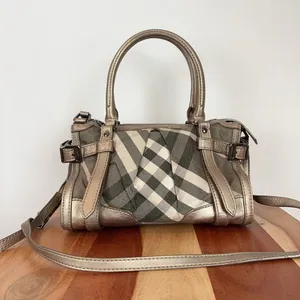 Pre-Owned Burberry Satchel Shimmer Nova‎ Check Canvas thumbnail 3