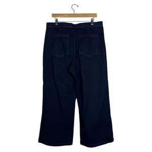 Gap 1969 Wide Leg Trousers Solid Denim Jeans Indigo Super High Rise Size 33 thumbnail 3