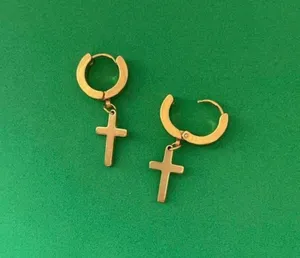 Cross Dangle Drop Earrings for Men Women,Punk Hip Hop Earrings thumbnail 3