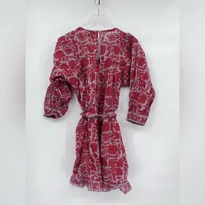 Cleobella Kaz Mini Dress Floral Print Statement Sleeves 100% Cotton Size‎ Xs thumbnail 4