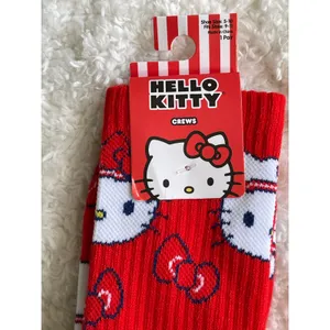 Sanrio Hello Kitty Red Crew Socks Mid Calf Size 5-10 Valentine's NEW Sanrio thumbnail 2